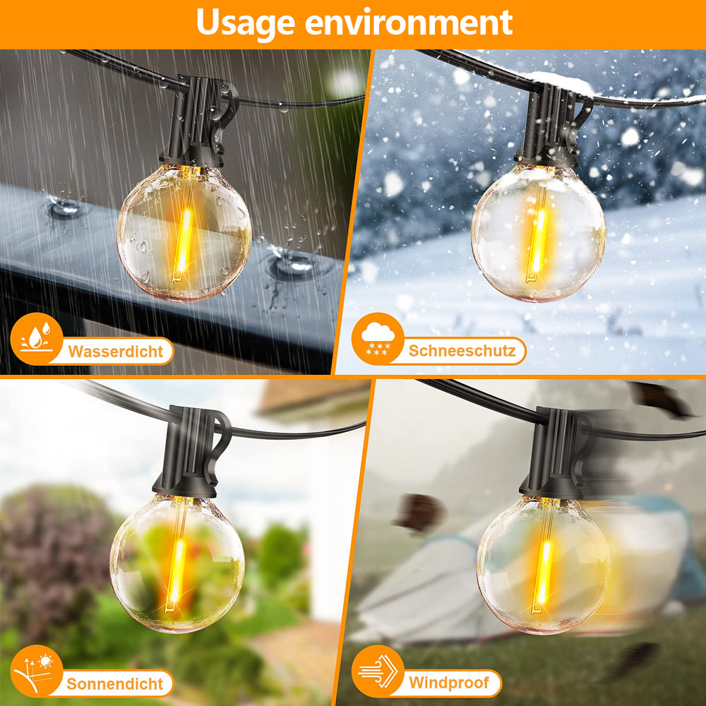 Waterproof Shatterproof LED Globe Bulb Garland String Lights Outdoor Patio And Christmas Decor 2