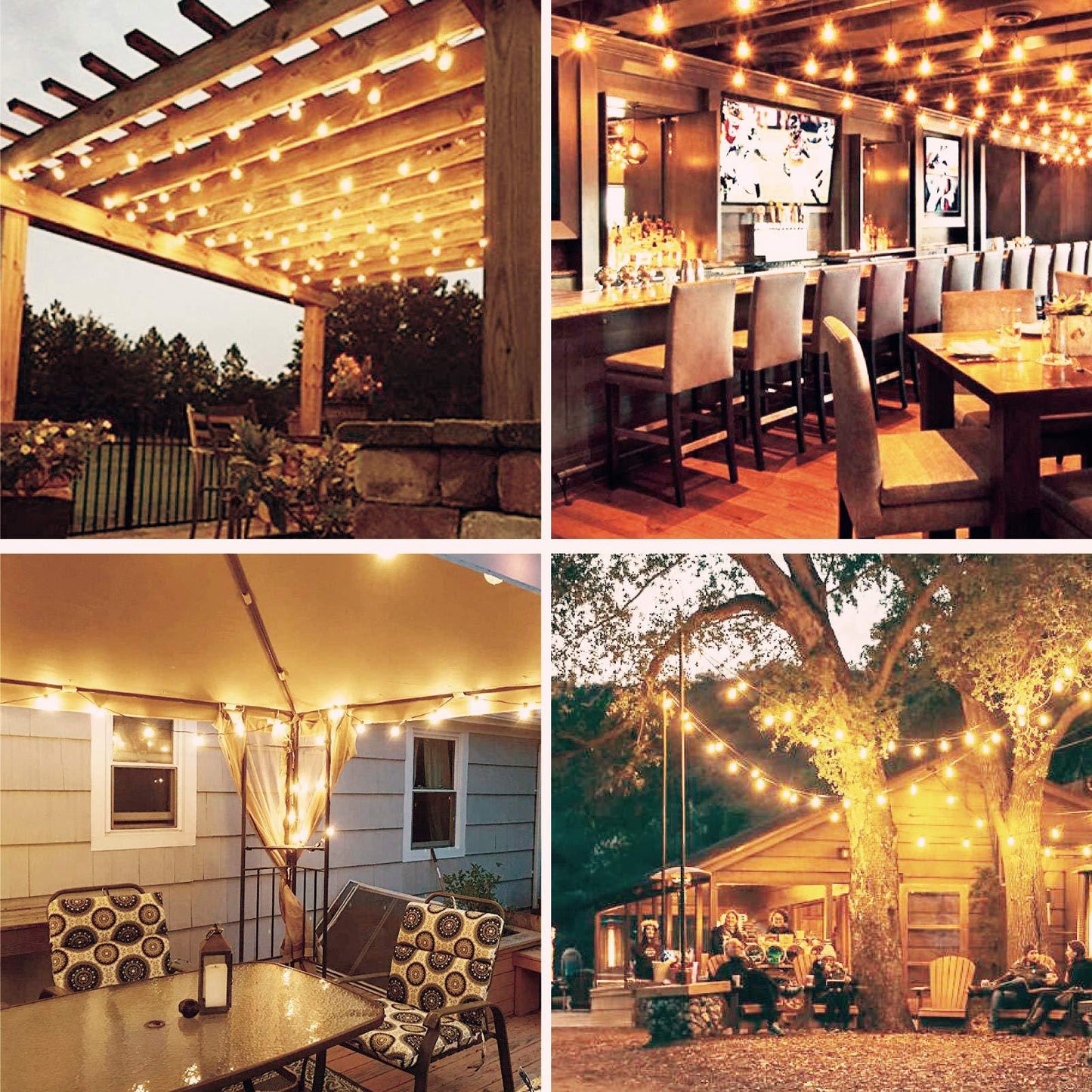 Waterproof Shatterproof LED Globe Bulb Garland String Lights Outdoor Patio And Christmas Decor 5
