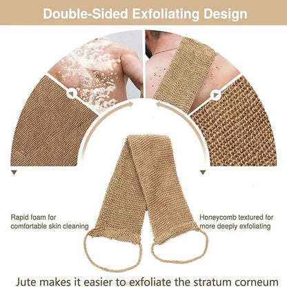 Natural Ramie Jute Exfoliating Bath Towel  Back Scrubber  Shower Strap For Deep Body Cleansing 1