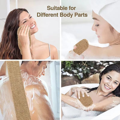 Natural Ramie Jute Exfoliating Bath Towel  Back Scrubber  Shower Strap For Deep Body Cleansing 3