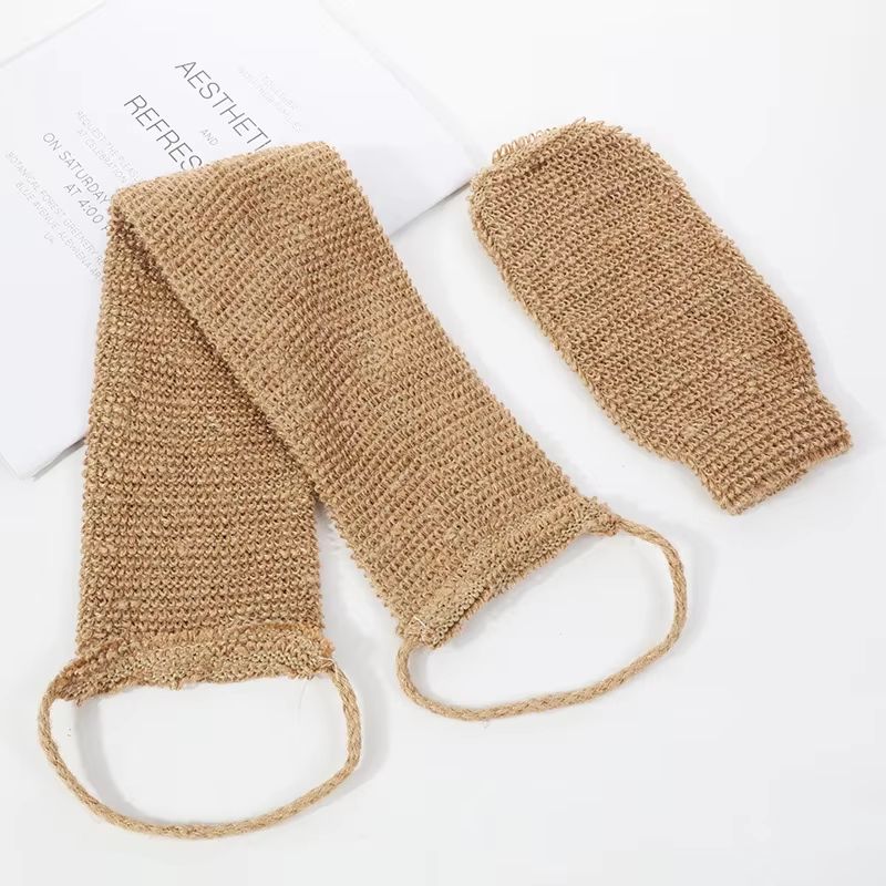 Natural Ramie Jute Exfoliating Bath Towel  Back Scrubber  Shower Strap For Deep Body Cleansing 6