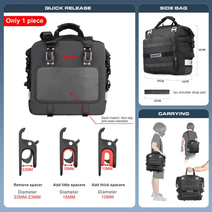 Rhinowalk Universal Motorcycle Saddlebag 20L30L  Waterproof Side Bag With Removable Liner For Trave 6