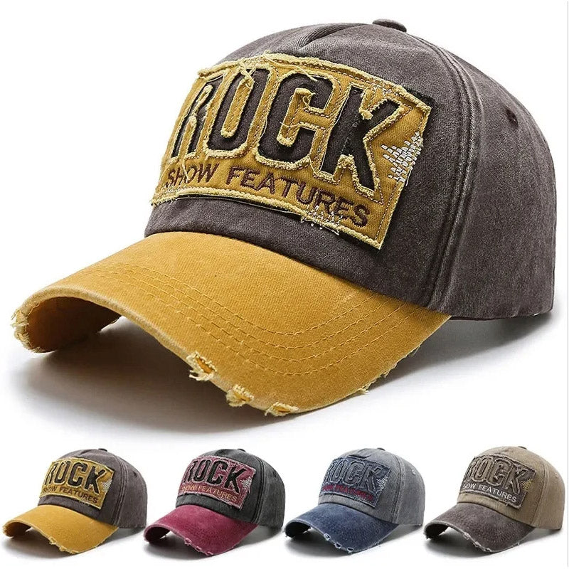 Fashion Washed Korean Denim Cap, Unisex Shabby Letters Baseball Hat for Spring and Autumn.