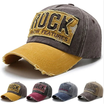 Fashion Washed Korean Denim Cap, Unisex Shabby Letters Baseball Hat for Spring and Autumn.