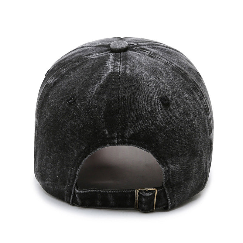 Fashion Washed Korean Denim Cap Unisex Shabby Letters Baseball Hat For Spring And Autumn 1