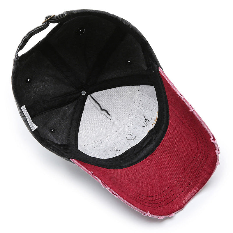 Fashion Washed Korean Denim Cap Unisex Shabby Letters Baseball Hat For Spring And Autumn 4