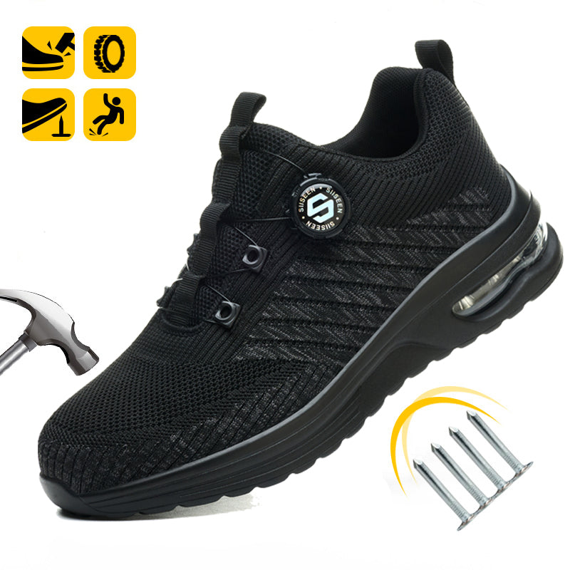 Mens Lightweight Rotary Buckle Work Boots AntiImpact  AntiPiercing Safety Shoes With Fashionable Ou 4