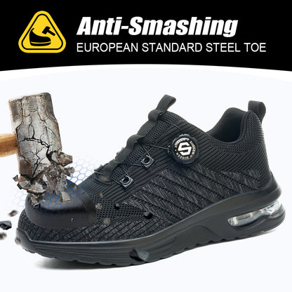 Mens Lightweight Rotary Buckle Work Boots AntiImpact  AntiPiercing Safety Shoes With Fashionable Ou 3