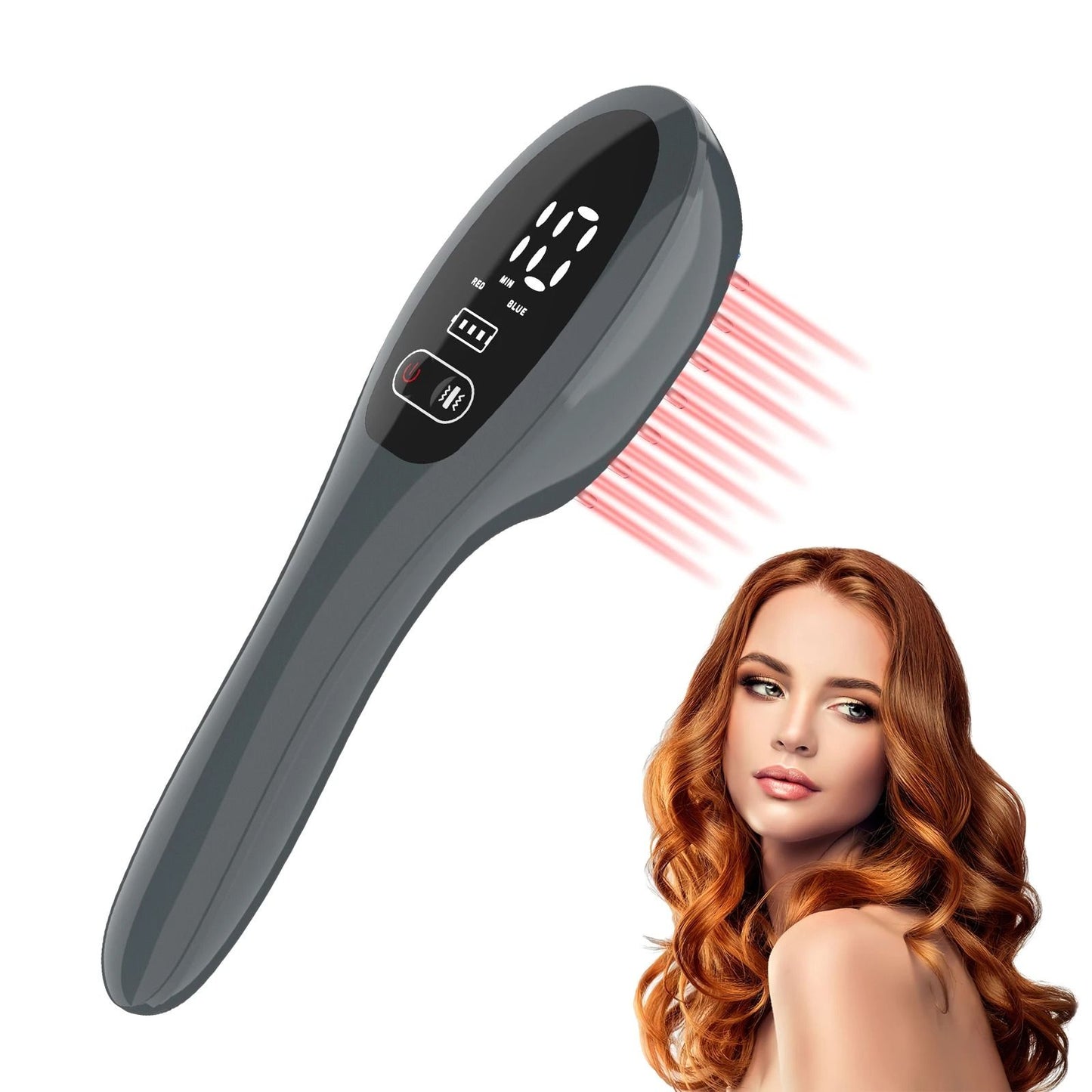 LED Hair Growth Comb 650 nm Red Light Scalp Massager