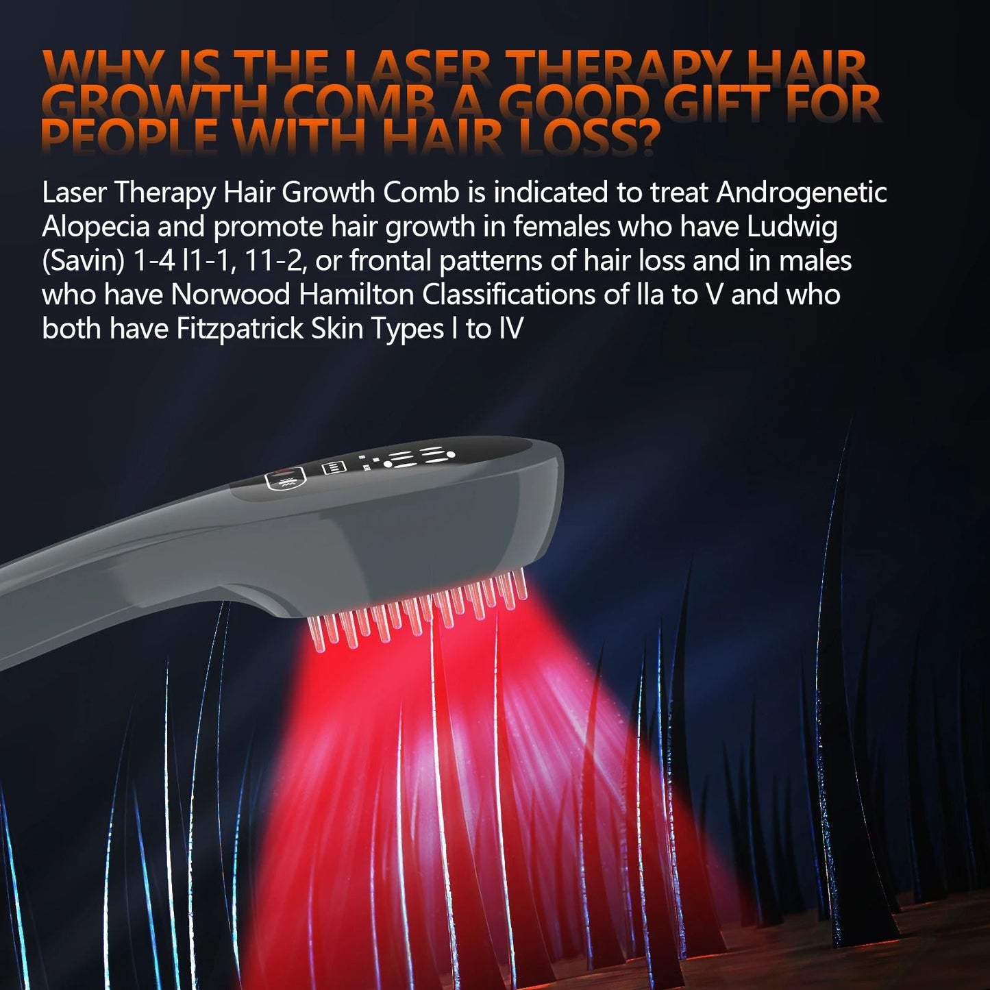 LED Hair Growth Comb 650 Nm Red Light Scalp Massager 1