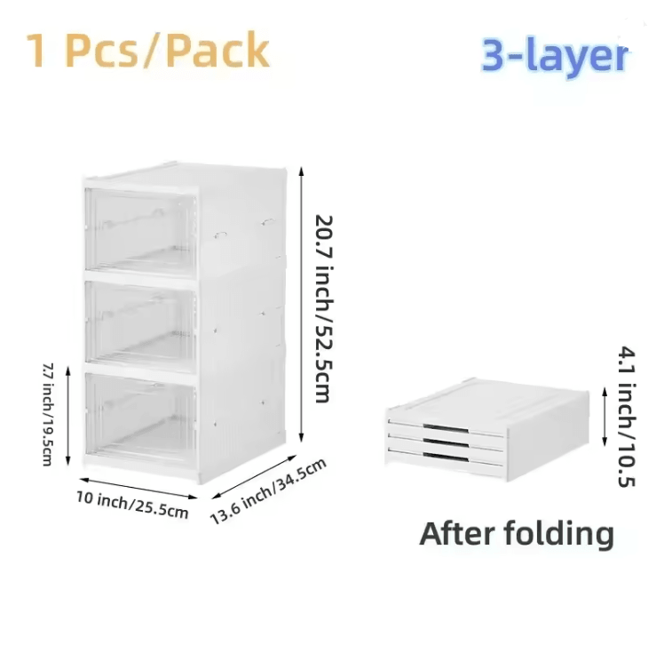 6 Layer Stackable Transparent Shoe Storage Box Organizer 3