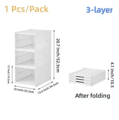 6 Layer Stackable Transparent Shoe Storage Box Organizer 3