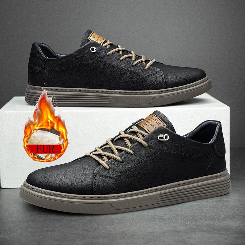 Mens Brand Italian Genuine Leather Oxford Casual Shoes Outdoor Black Jogging  Office Dress Shoes 8
