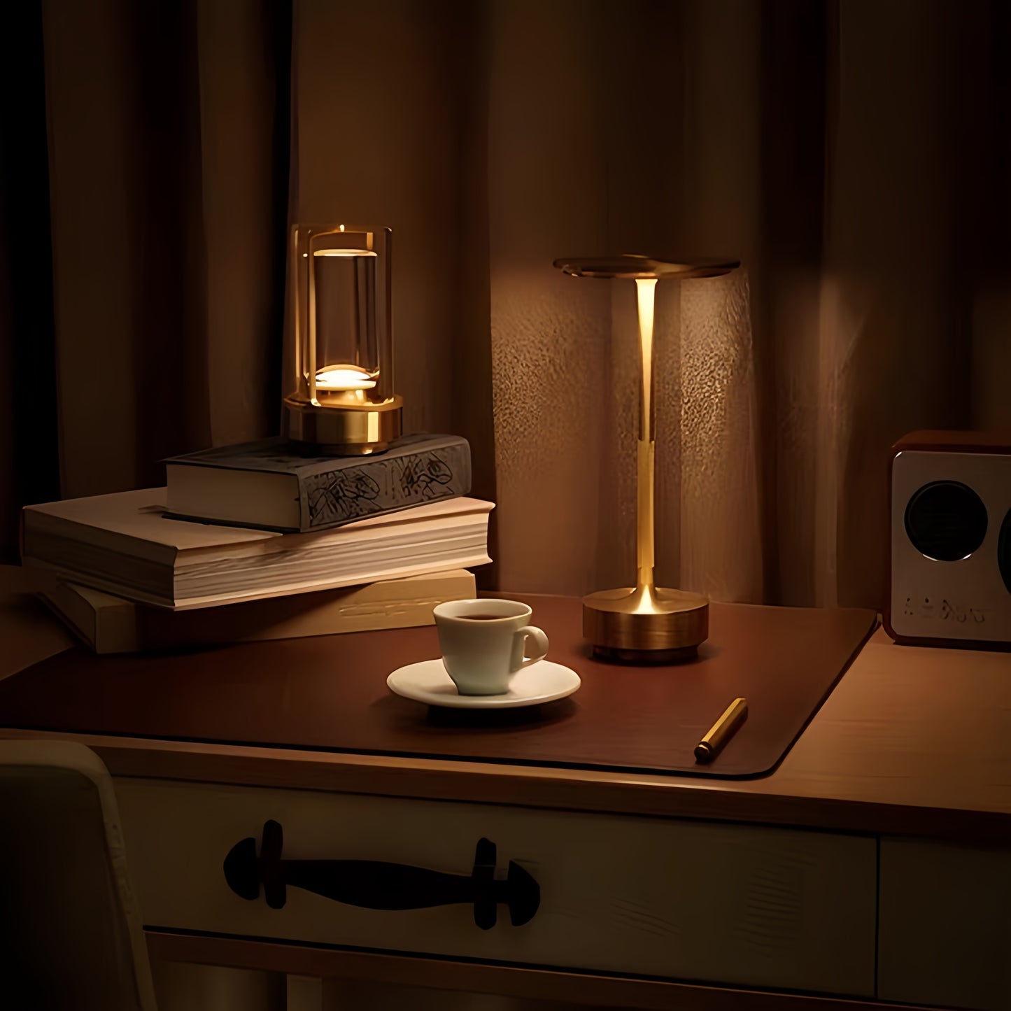 USB Rechargeable Table Lamp, Portable Wireless LED Night Light, Touch Sensor for Bedside Reading and Desktop Decor