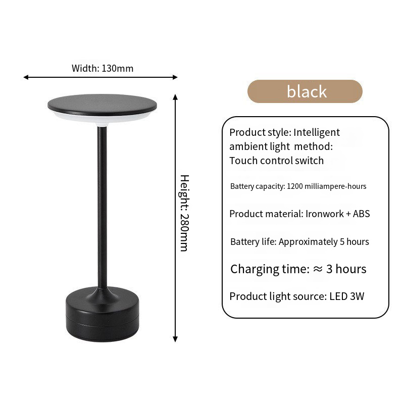 USB Rechargeable Table Lamp, Portable Wireless LED Night Light, Touch Sensor for Bedside Reading and Desktop Decor