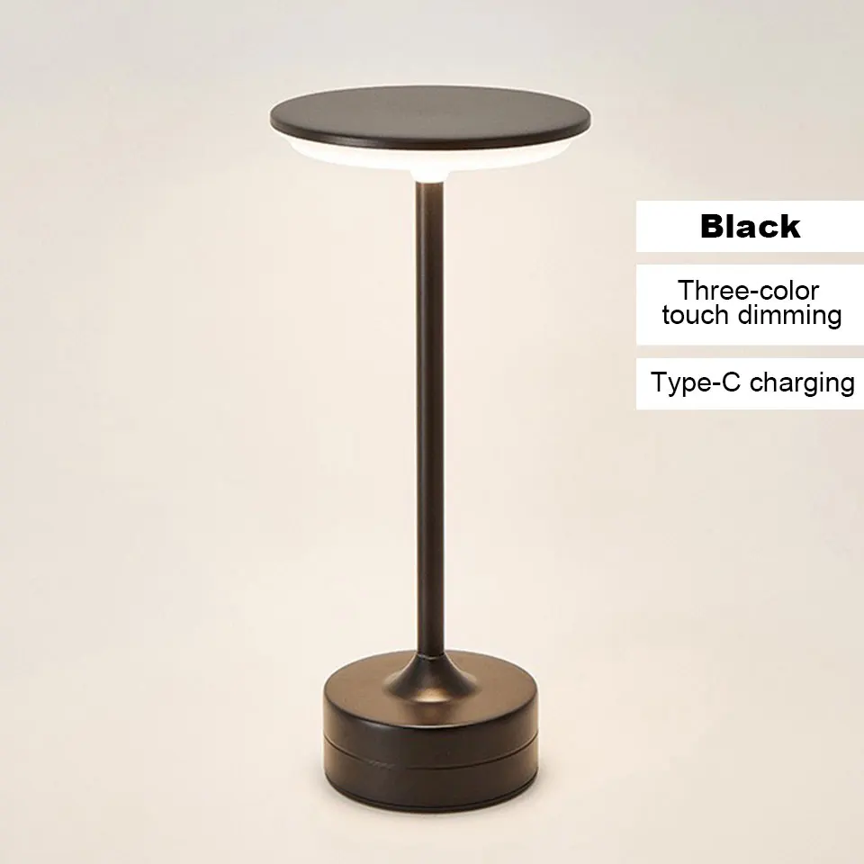 USB Rechargeable Table Lamp, Portable Wireless LED Night Light, Touch Sensor for Bedside Reading and Desktop Decor