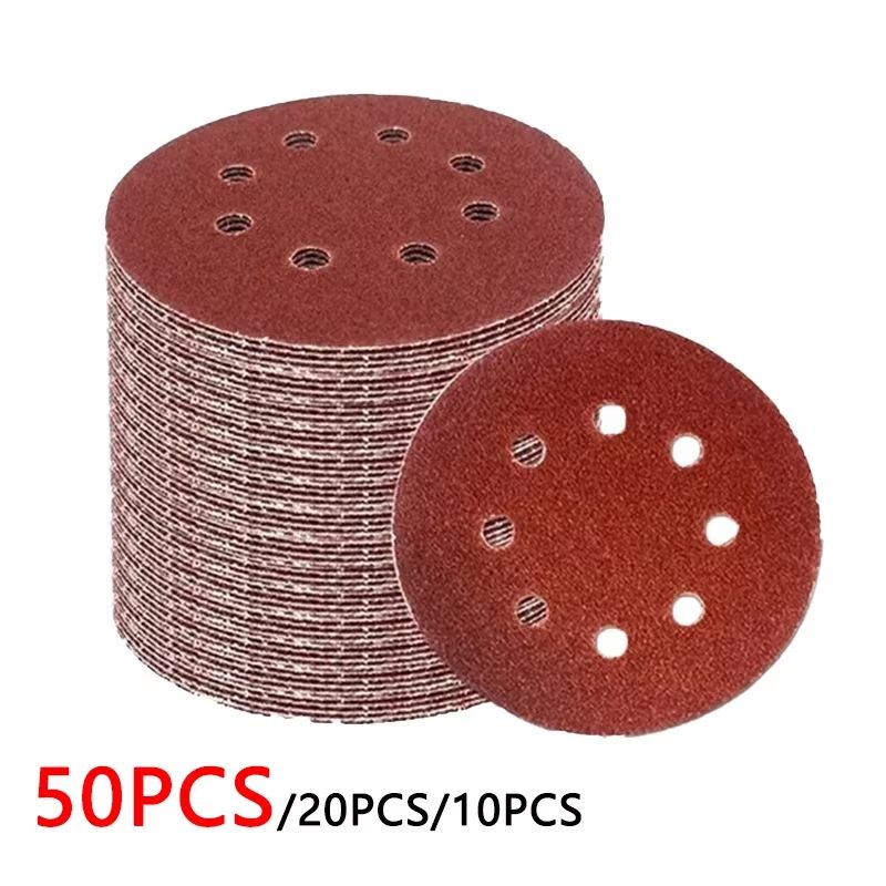 Premium 125mm 8-Hole Sanding Discs for Wood and Metal - Multi-Grit Abrasive Polishing Pads