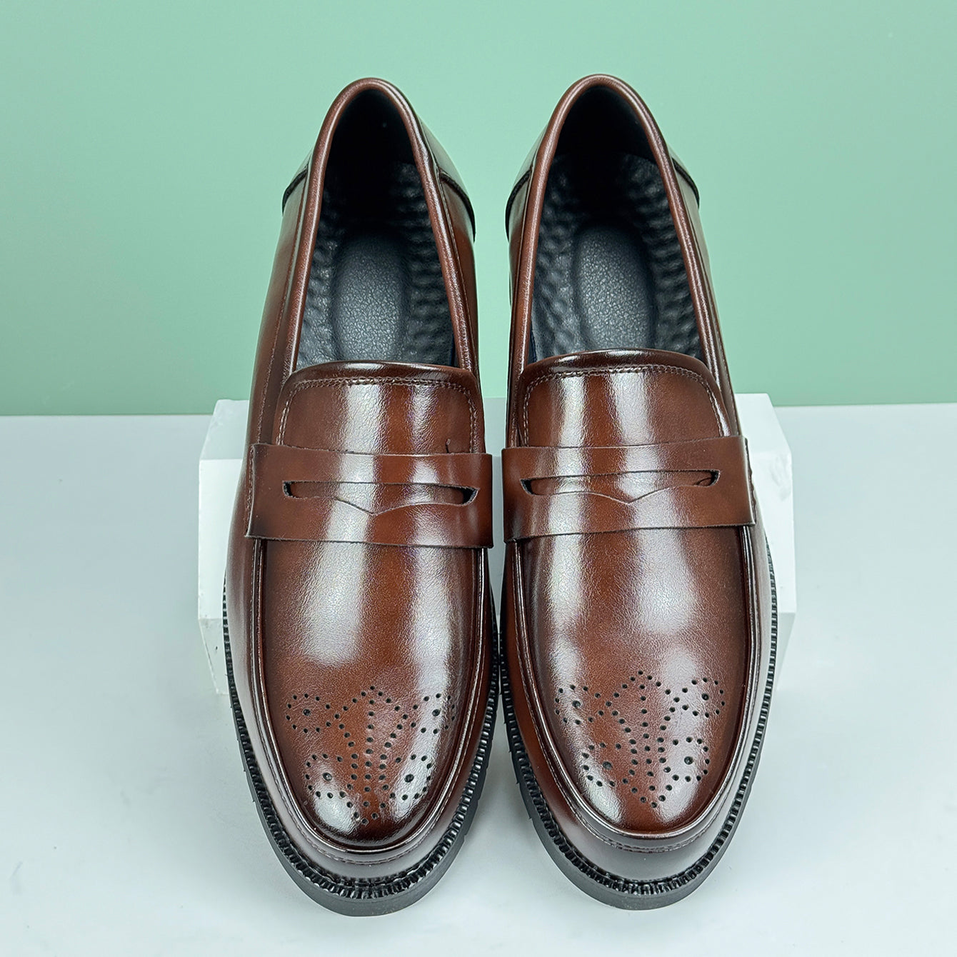 Elegant Mens Formal Leather Oxford Loafers British Style Round Toe NonSlip Business Dress Wedding O 4