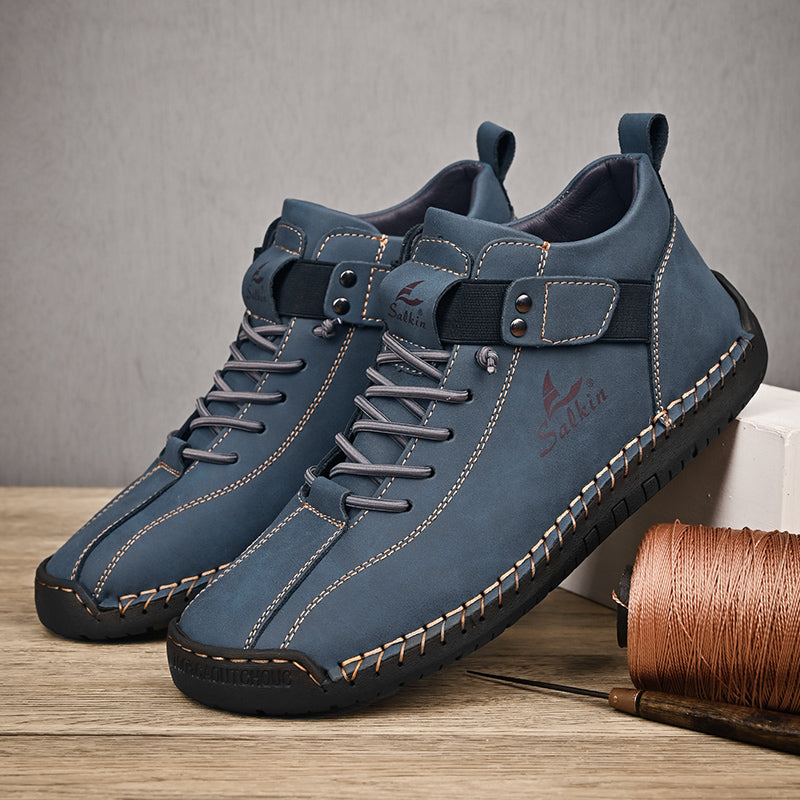 Handmade Leather Casual Men Shoes, Stylish Breathable Sneakers & Durable Outdoor Ankle Boots