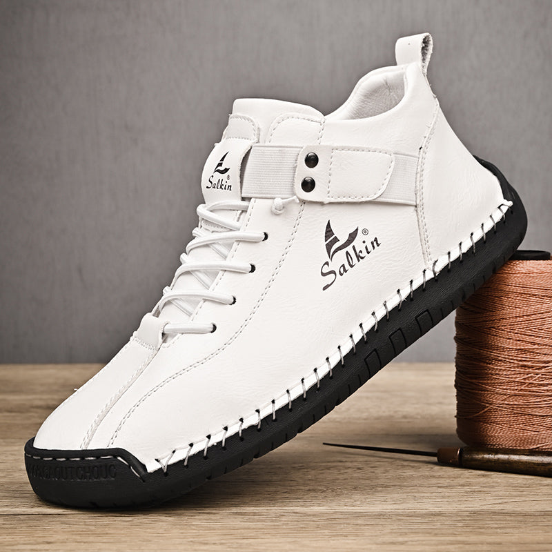 Handmade Leather Casual Men Shoes, Stylish Breathable Sneakers & Durable Outdoor Ankle Boots