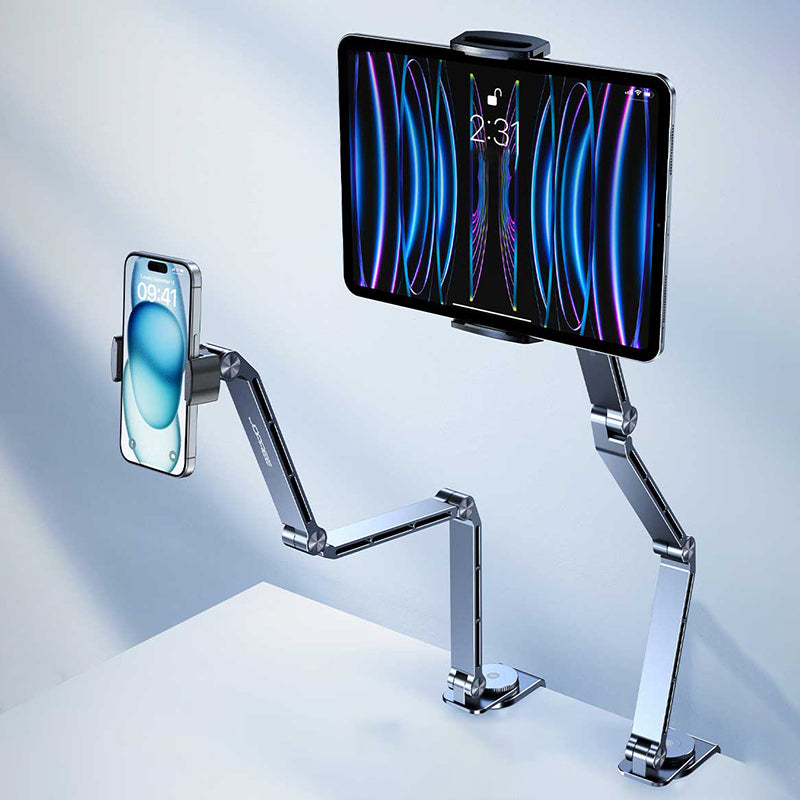 Phone Holder, Aluminum Alloy Tablet Stand, 360 Rotating Folding Desktop Support Stand, Office Magnetic Bracket