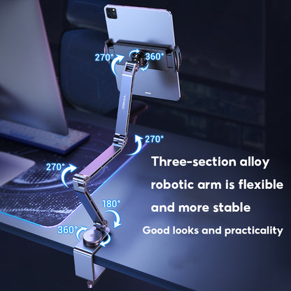 Phone Holder, Aluminum Alloy Tablet Stand, 360 Rotating Folding Desktop Support Stand, Office Magnetic Bracket