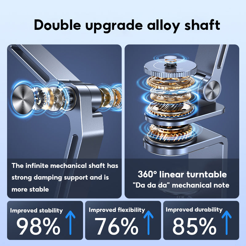 Phone Holder, Aluminum Alloy Tablet Stand, 360 Rotating Folding Desktop Support Stand, Office Magnetic Bracket