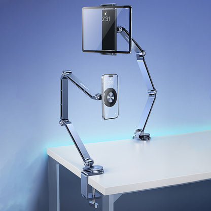 Phone Holder, Aluminum Alloy Tablet Stand, 360 Rotating Folding Desktop Support Stand, Office Magnetic Bracket