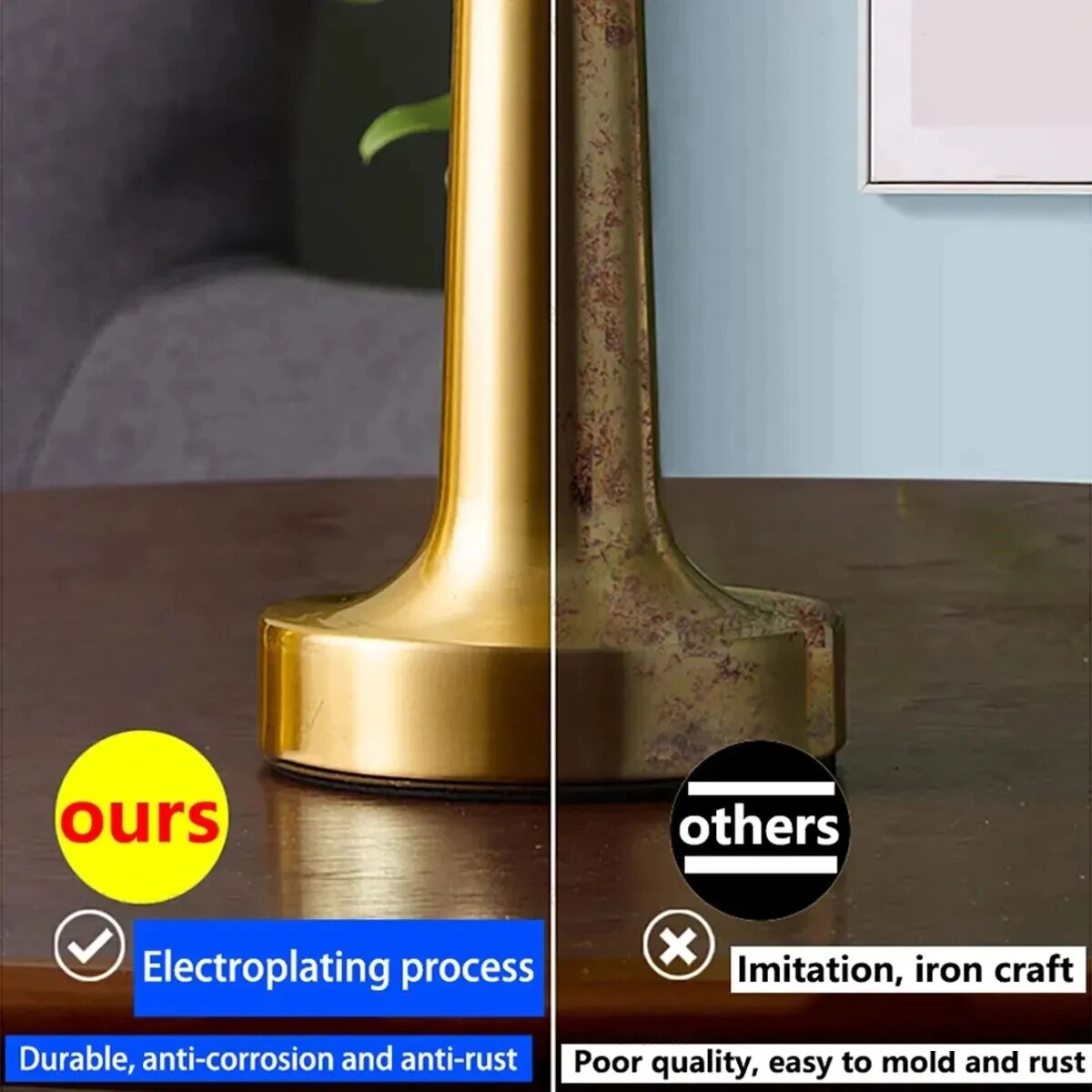 Rechargeable LED Table Lamp, Touch Sensor Night Light, Modern Desktop Decorative Lamp for Bedroom