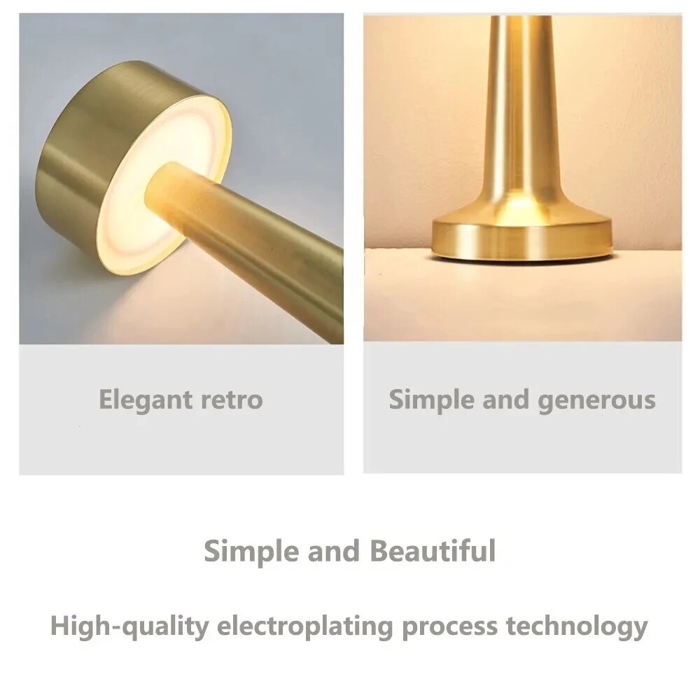 Rechargeable LED Table Lamp, Touch Sensor Night Light, Modern Desktop Decorative Lamp for Bedroom