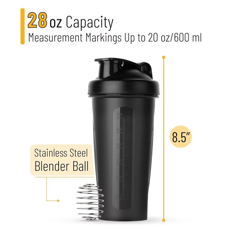 600ML LeakProof Protein Shaker Bottle  Portable 20oz Plastic Drink Mixer For Fitness And Gym Enthus 5