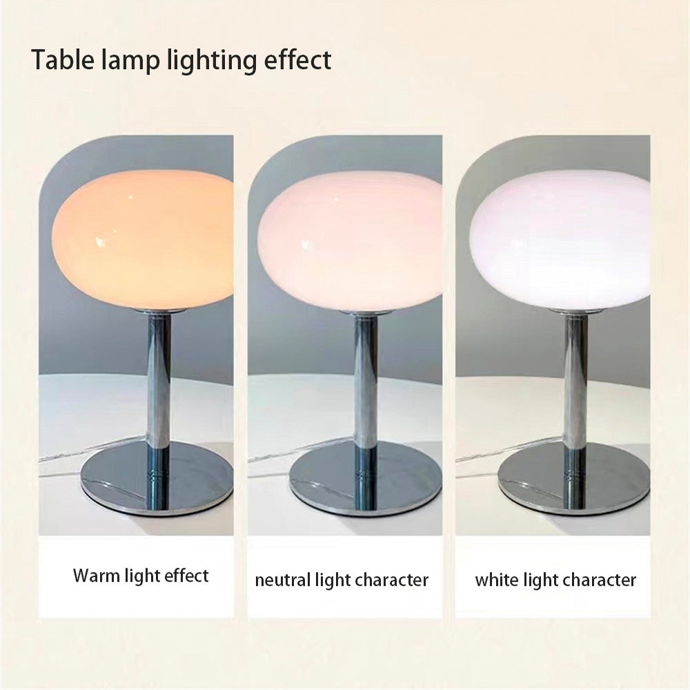 Lollipop Table Lamp, Medieval Cream Glass Lamp, Retro Standing Lamp, Simple Atmosphere Decor for Living Room, Bedroom