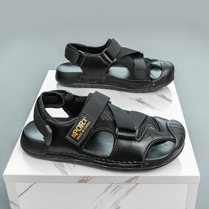Breathable Summer Outdoor Leather Men Sandals Waterproof Casual Shoes For Men AntiCollision Beach F 5