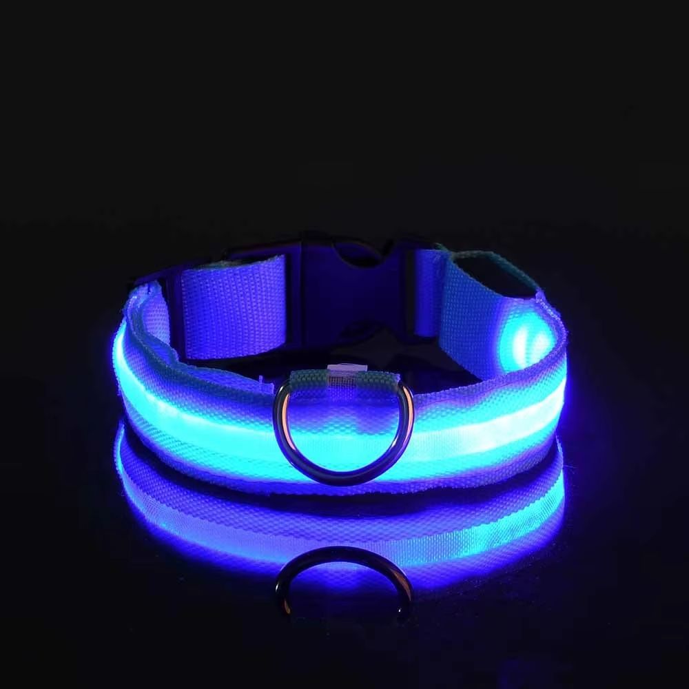 Nylon LED Glow Dog Leash  Collar Set  Night Safety Reflective LightUp Pet Gear For Walks After Dark 9
