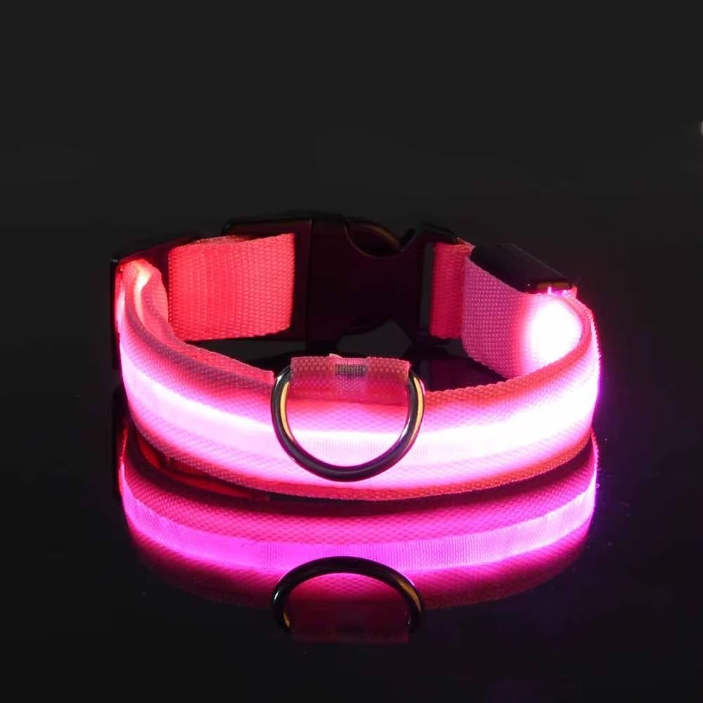Nylon LED Glow Dog Leash  Collar Set  Night Safety Reflective LightUp Pet Gear For Walks After Dark 11