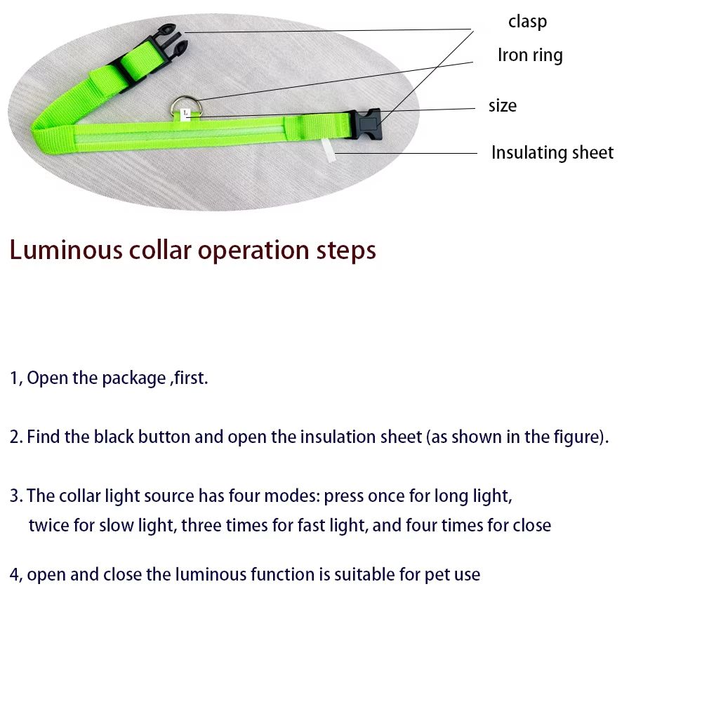 Nylon LED Glow Dog Leash  Collar Set  Night Safety Reflective LightUp Pet Gear For Walks After Dark 4