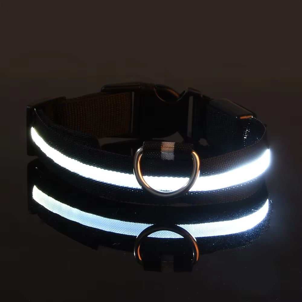 Nylon LED Glow Dog Leash  Collar Set  Night Safety Reflective LightUp Pet Gear For Walks After Dark 7