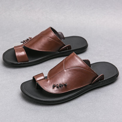 Stylish Mens Leather Sandals For Summer Business Soft NonSlip Comfortable Casual Outdoor Beach Shoe 4