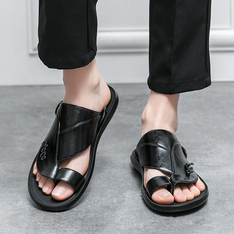 Stylish Mens Leather Sandals For Summer Business Soft NonSlip Comfortable Casual Outdoor Beach Shoe 6