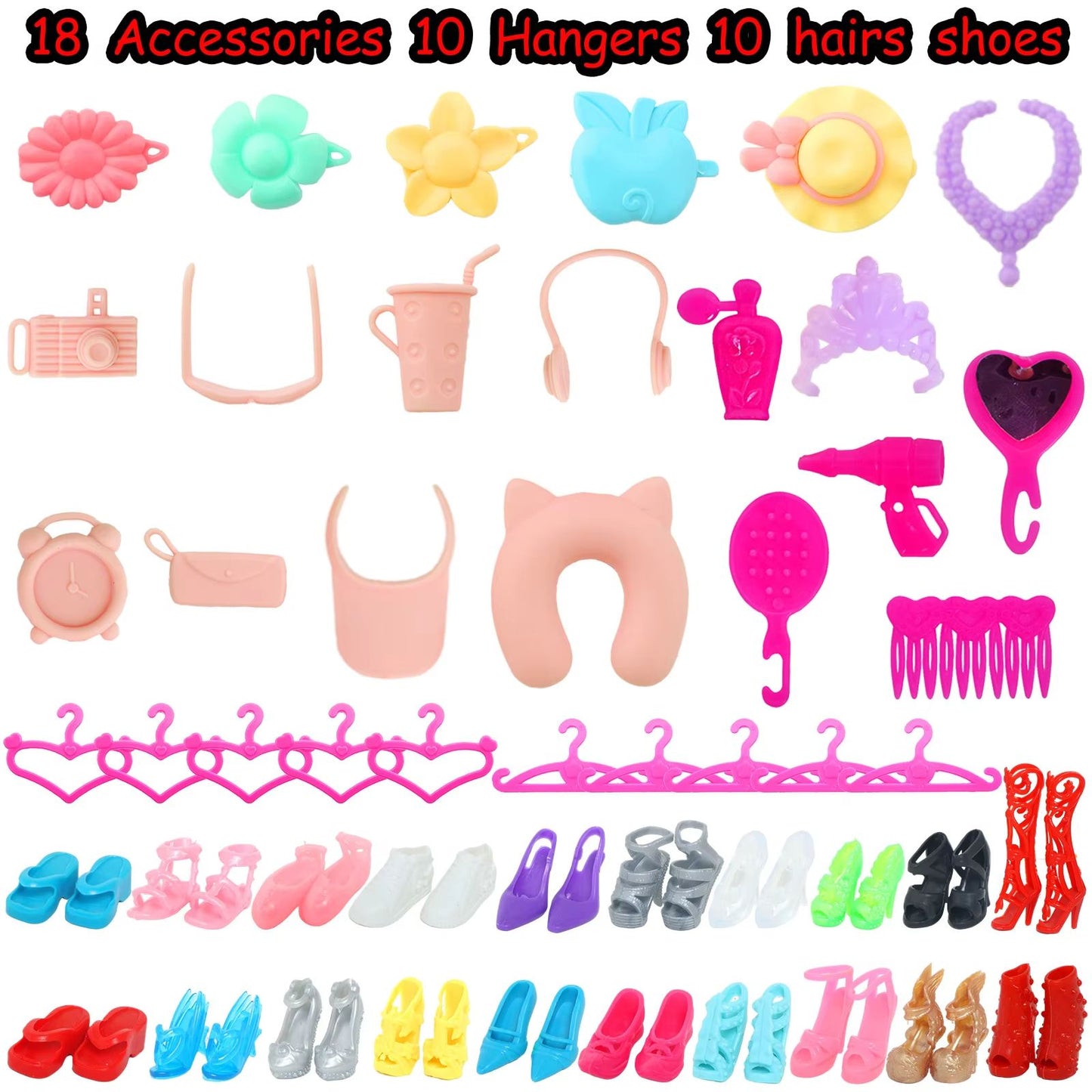50Piece Handmade Doll Clothes  Accessories Set For 115Inch Dolls  Fashion Outfits Dresses And Play  5
