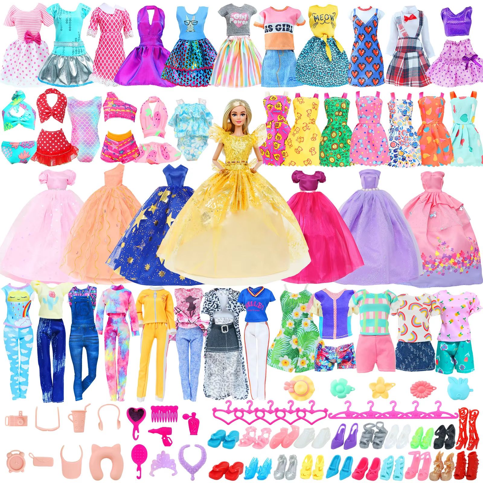 50Piece Handmade Doll Clothes  Accessories Set For 115Inch Dolls  Fashion Outfits Dresses And Play  6