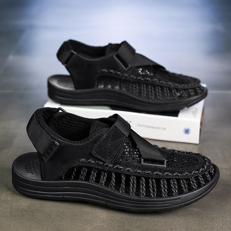 Waterproof Breathable Summer Knitted Men Sandals, Casual Outdoor Beach Shoes for Men, Stylish & Comfortable Summer