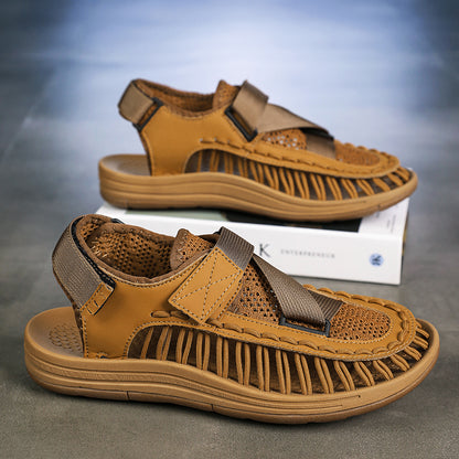 Waterproof Breathable Summer Knitted Men Sandals, Casual Outdoor Beach Shoes for Men, Stylish & Comfortable Summer