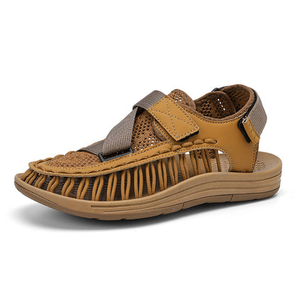 Waterproof Breathable Summer Knitted Men Sandals, Casual Outdoor Beach Shoes for Men, Stylish & Comfortable Summer