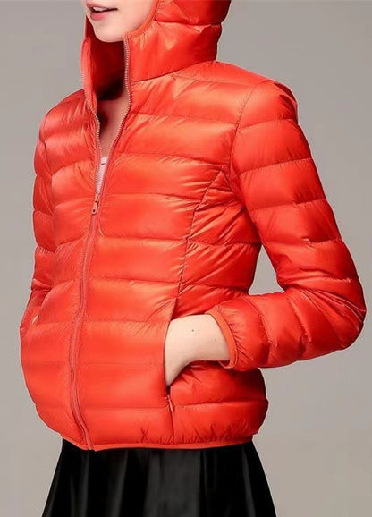 Lightweight Puffer Jacket For Women Hooded Winter Coat Ultra Light Zipper Down Jacket Full Sleeve P 2