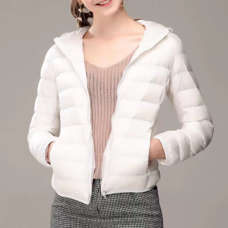 Lightweight Puffer Jacket For Women Hooded Winter Coat Ultra Light Zipper Down Jacket Full Sleeve P 6