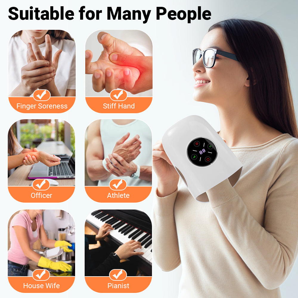 Air Compression Vibration Massage 3 Modes Airbag Electric Hand Massager Hot Compress Massager For F 1