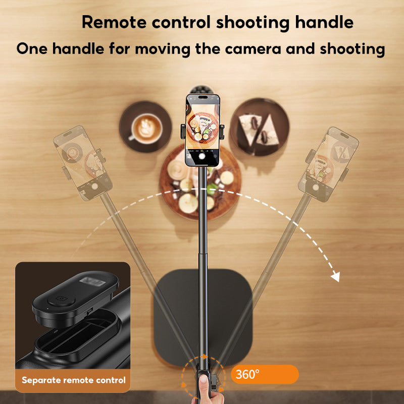 Desktop Shooting Handle, Overhead Mobile Phone Stand with Bluetooth Remote, Video Stand for Jewelry and Food Recording.