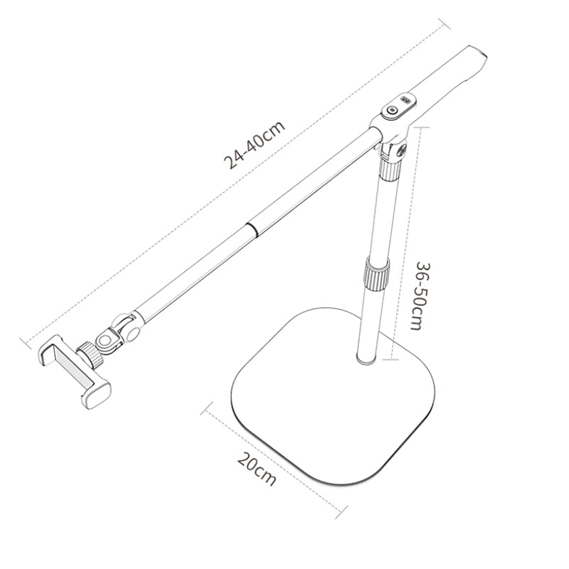 Desktop Shooting Handle, Overhead Mobile Phone Stand with Bluetooth Remote, Video Stand for Jewelry and Food Recording.