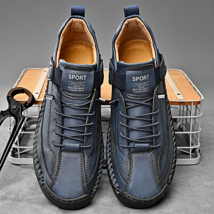 Handmade Leather Men Shoes Breathable Casual Slip On Loafers Fashion Moccasins And Durable Tooling  1